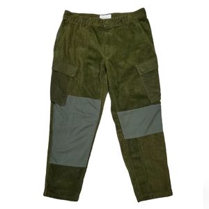 Sun + Stone Y2K Green Corduroy Military Cargo Pant - Size 34